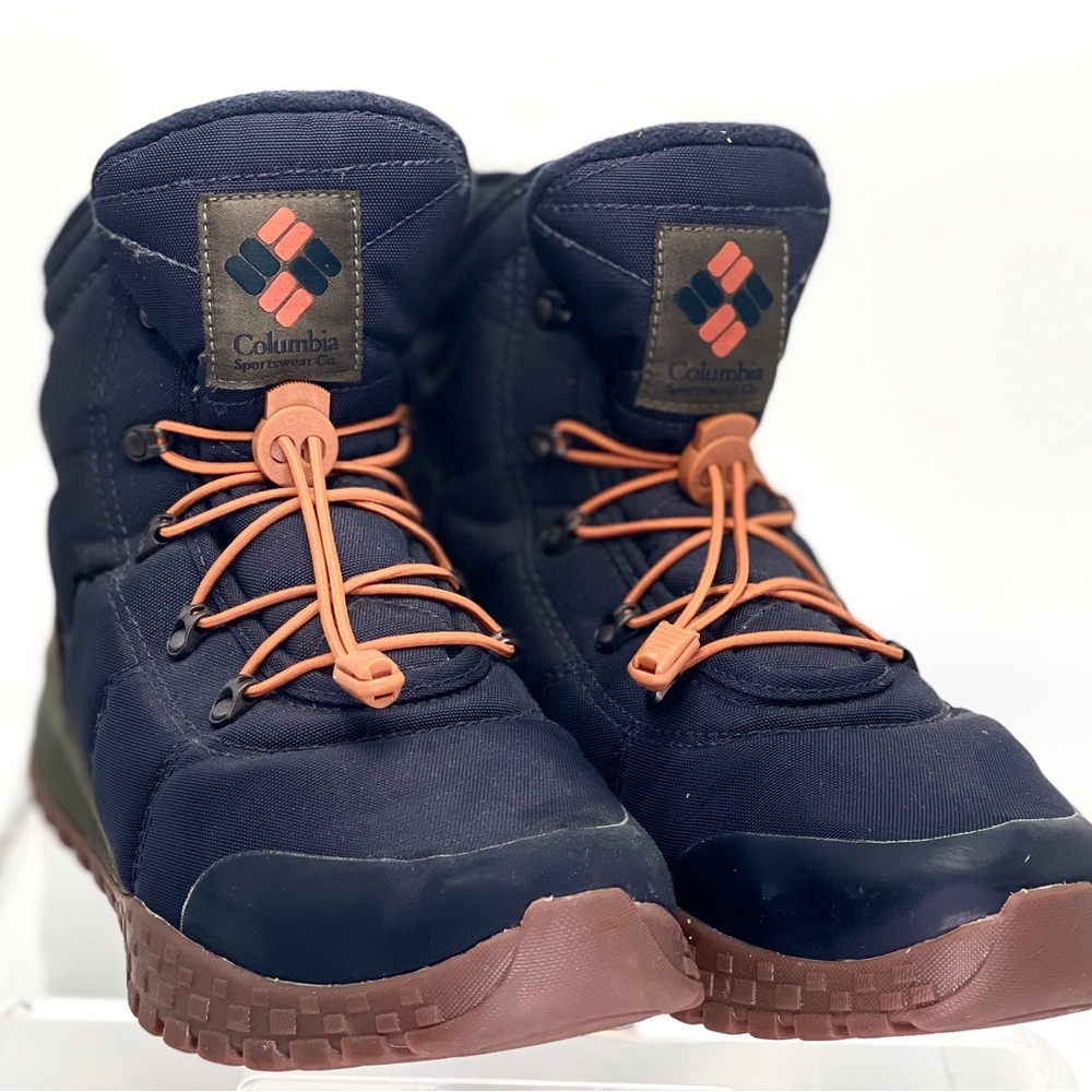Columbia Sportwear Navy, Orange & Olive “Fairbanks” Waterproof Boots w/Omni-Heat